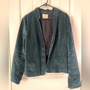 Ann Taylor Loft velvet Teal Blazer size 16